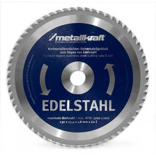 Pilový kotouč na ušlechtilou ocel NEREZ 230mm (pro CS230) - Metallkraft 60Z