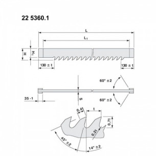 Strojní rámový list pro rámové pily STELITOVANÝ 1000x140x2,0mm + Lišta 35mm - 5363 2