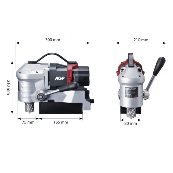 Burghiu magnetic cu profil redus AGP PMD3530