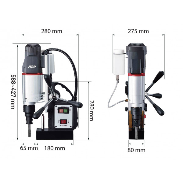 Burghiu magnetic patentat și filetat AGP TP2000